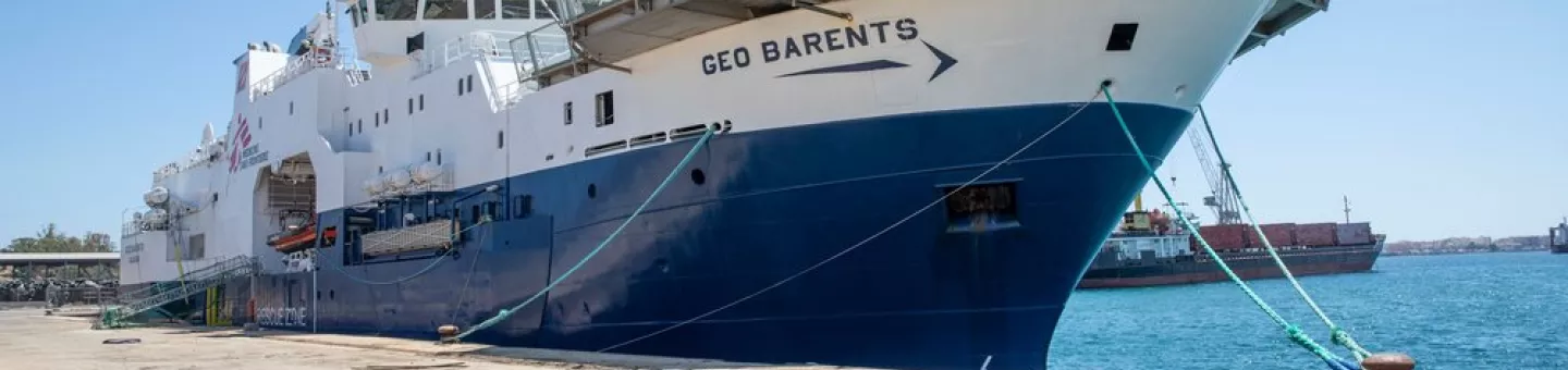 Das Schiff Geo Barents wurde in einem Hafen festgesetzt