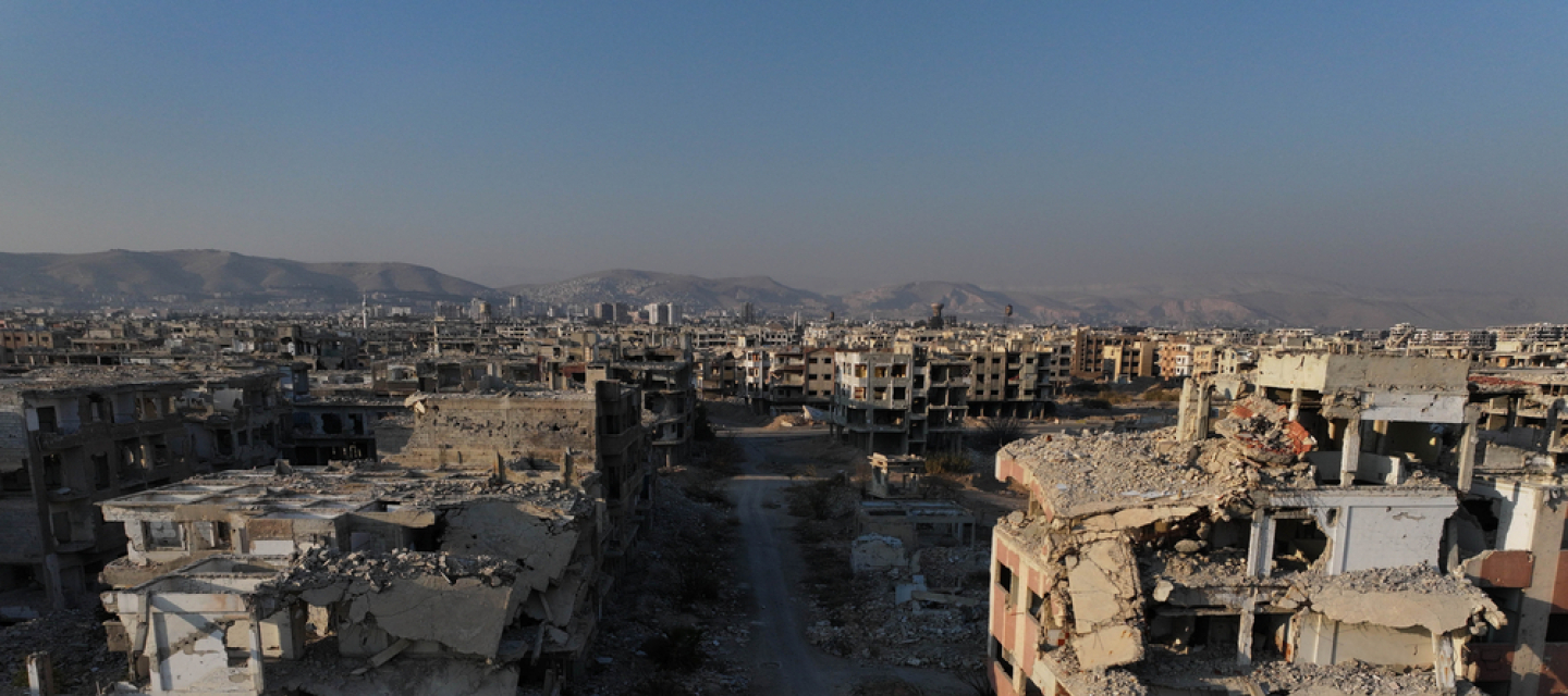 Syrien: Ost-Ghuta in der Nähe von Damaskus Zerstörte Teile der Stadt Ost-Ghuta (Syrien)