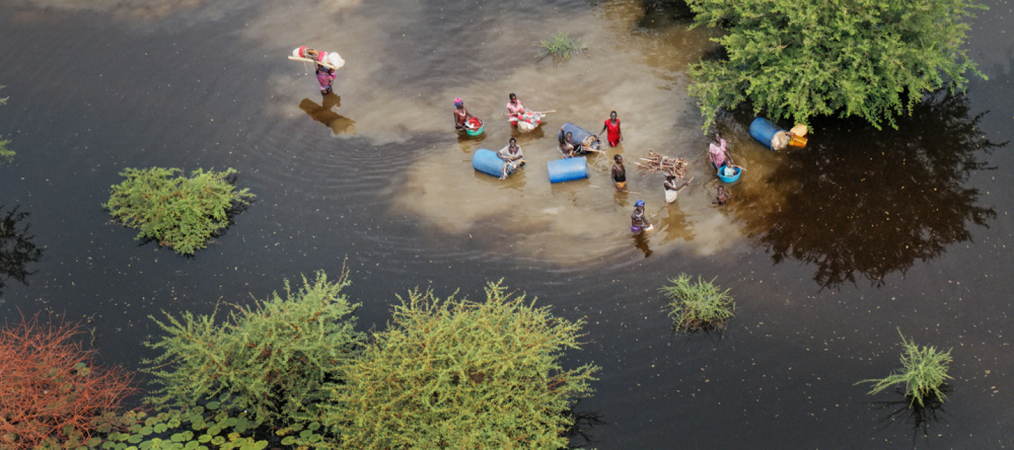 überschwemmtes Land in Bentiu