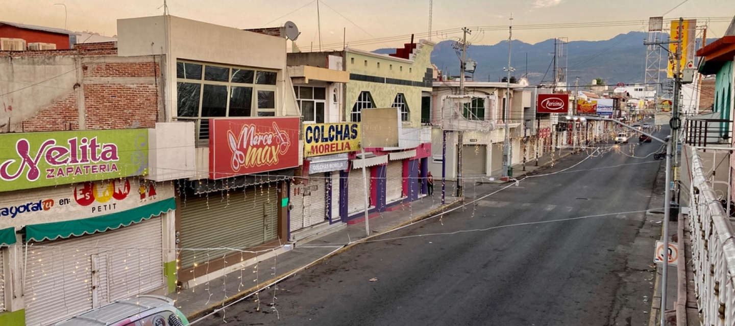 Eine Straße in Michoacán, die Region mit der höchsten Mordrate in Mexiko