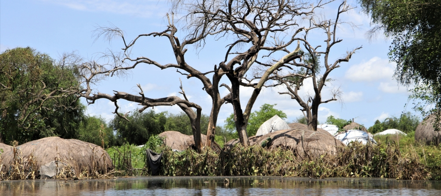 In der Region Pibor stehen viele Häuser bis unters Dach unter Wasser