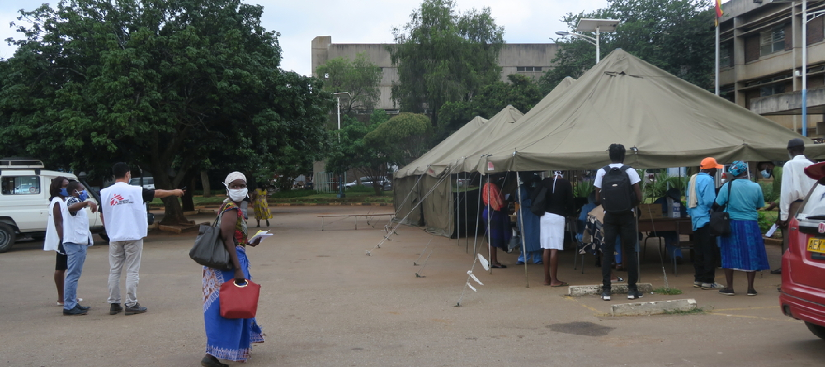 Unser Einsatz gegen das Coronavirus in einer Klinik in Harare, Simbabwe. Hilfe in Kampf gegen Covid Simbabwe