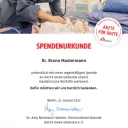 Spendenurkunde Ärzte ohne Grenzen