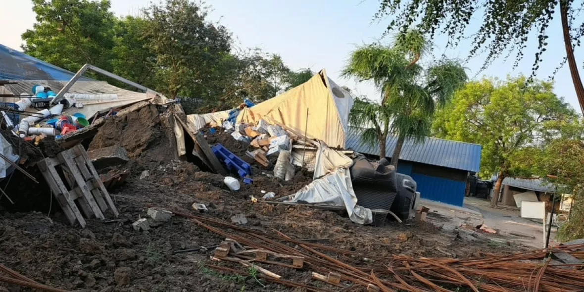 Zerstörtes Krankenhaus in Lankien, Südsudan