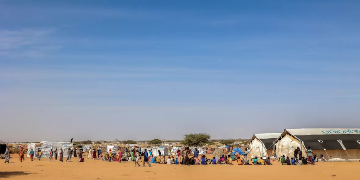 Sudanesische Geflüchtete in einem Camp im Nachbarland Tschad