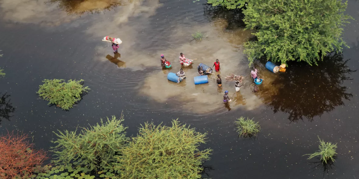 überschwemmtes Land in Bentiu