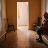 Alte Frau Ukraine Mobile Klinik Witwe Behandlung