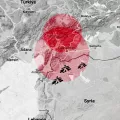 Vom Erdbeben am 6. Februar betroffene Region in Syrien und der Türkei..