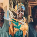 Noma-Überlebende Dahiru Saidu, Mulikat Okanlawon und Muhammadu Usman