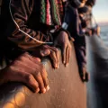 Gerettete an Bord des Seenotrettungsschiffs Geo Barents