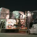 Ein erster  Konvoi konnte endlich viel gebrauchtes Material nach Syrien bringen.