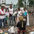 Cholera Aufklärung im Vertriebenencamp bei Goma