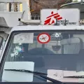 Zerschossene Windschutzscheibe eines Autos