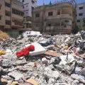 Ein Trümmerhaufen in der Stadt Gaza nach einem israelischen Luftangriffen.