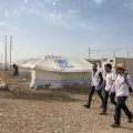 Geflüchtete aus Syrien leben im Bardarasch Camp, Irak 